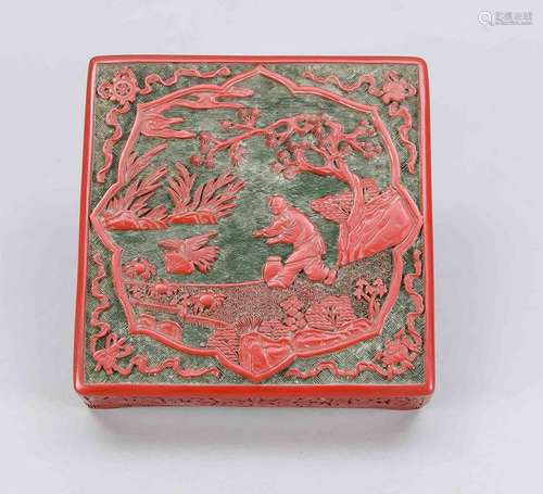 Carved lacquer box,