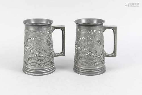 Pair of dragon jugs,