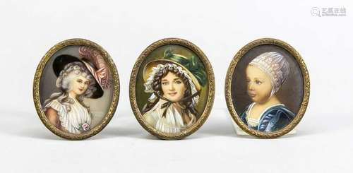 3 Miniatur-Portraits