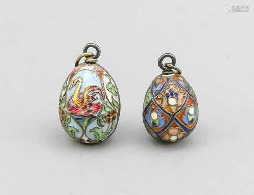 Two pendants in egg shape