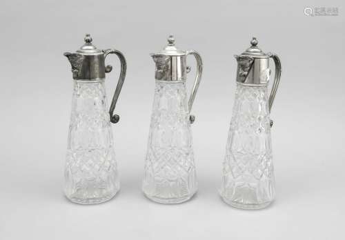 Three carafes with assemb