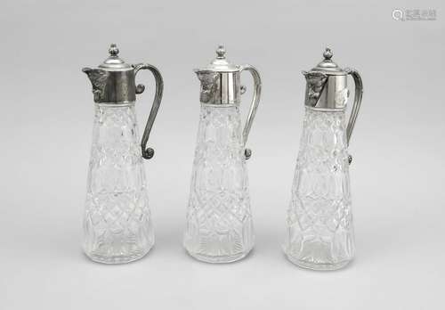 Three carafes with assemb