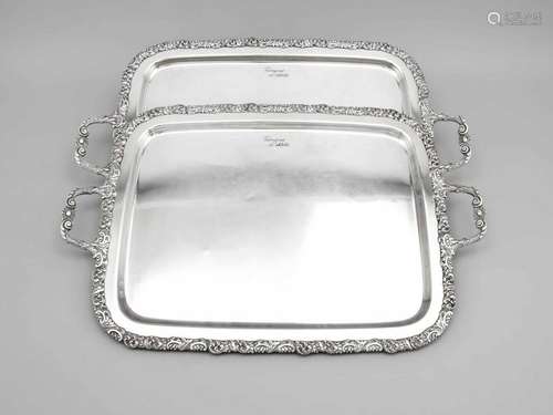 Pair of large trays, 20th