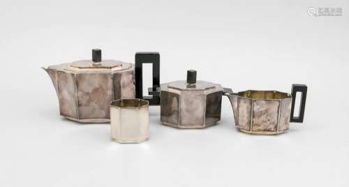 Four pieces Art Deco tea