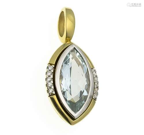 Aquamarine diamond pendan