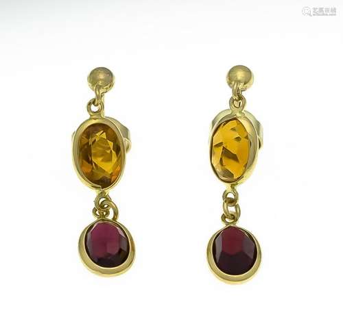 Citrine garnet earrings G