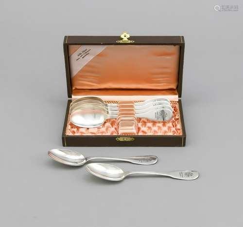 Six coffee spoons, German