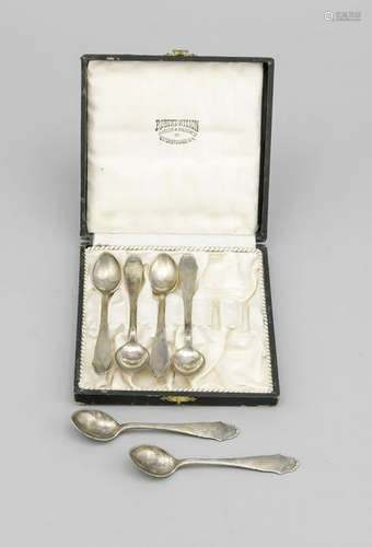 Six Art Deco teaspoons, D