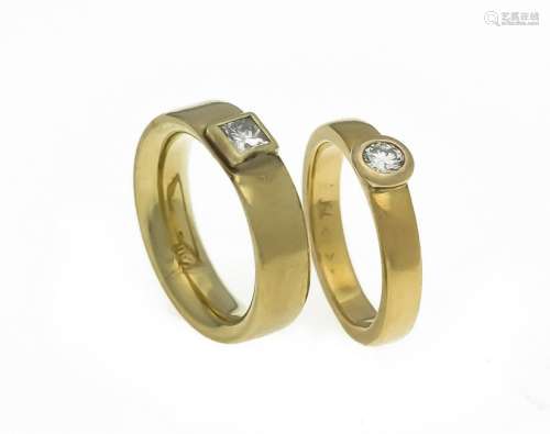 2 brilliant-rings GG 750/