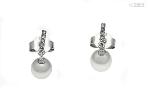 Akoya diamond stud earrin