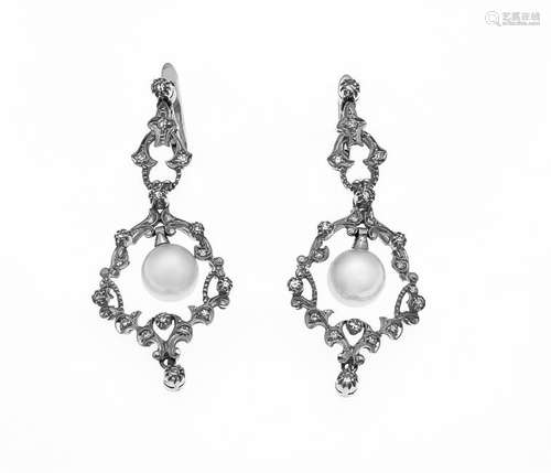 Akoya diamond clip earrin