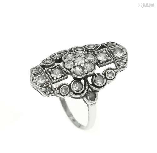 Old cut diamond ring silv