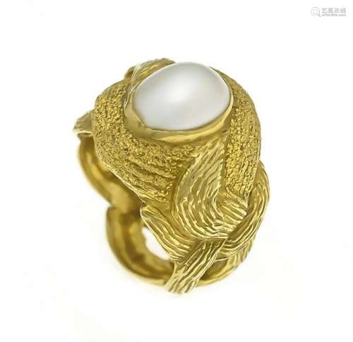 Pearl ring GG 750/000 wit