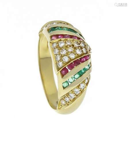 Ruby Emerald Ring GG 750/