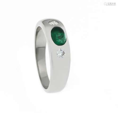 Emerald brilliant ring GG