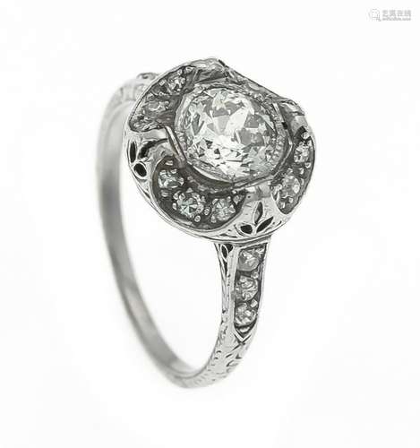 Old cut diamond ring plat