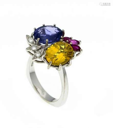 Sapphire diamond ring WG