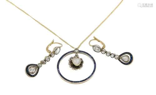 Sapphire diamond rose set