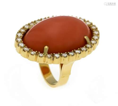 Coral diamond ring GG 750