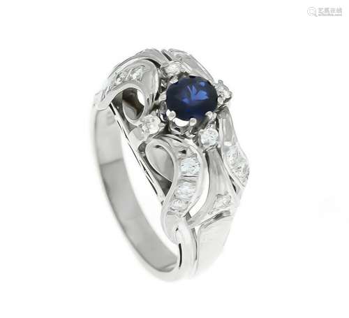 Sapphire diamond ring WG