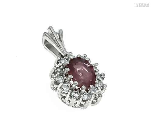 Ruby diamond pendant WG 5