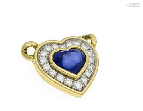 Sapphire diamond pendant