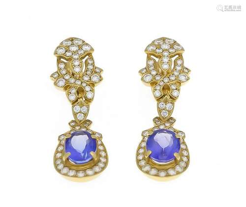 Tanzanite diamond earring