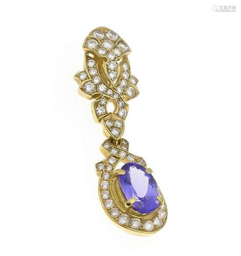 Tanzanite diamond pendant