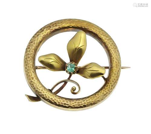 Art Nouveau emerald brooc