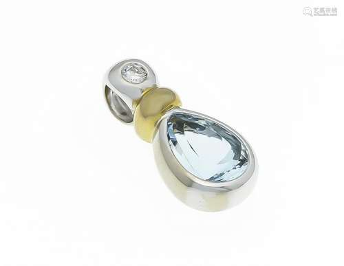 Aquamarine diamond pendan