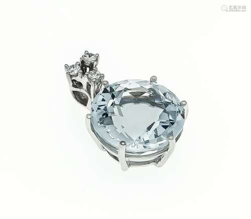 Aquamarine diamond pendan