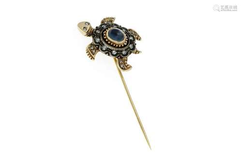 Sapphire Diamond Pin Turt