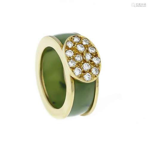 Jade diamond ring GG 585/