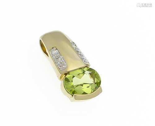 Peridot diamond pendant G