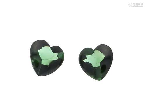 Pair of tourmaline hearts