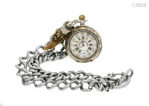 Women's pocket watch silv