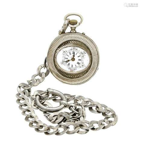 Women's pocket watch silv