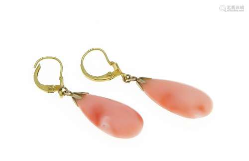 Angel skin coral earrings