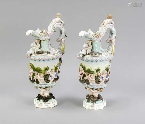 Pair of figural ewer