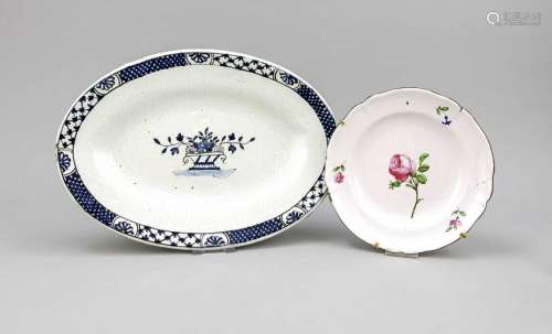 Oval dish and plate,