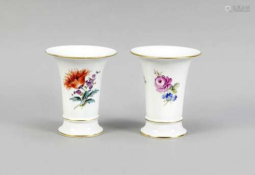 Two trumpet vases, M