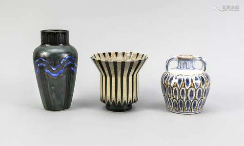 Three ceramic vases,