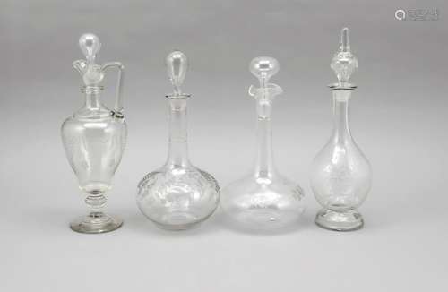 Four carafes with st