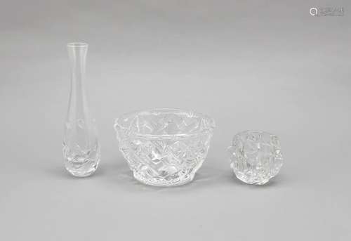 Three pieces glass,