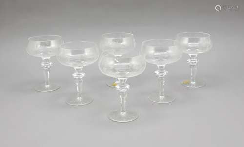 Six champagne cups,