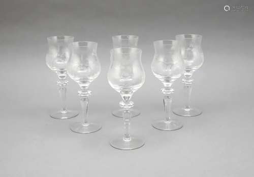 Six wine goblets, 2n