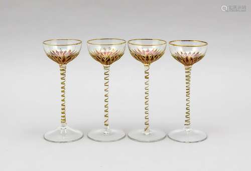 Four liqueur glasses