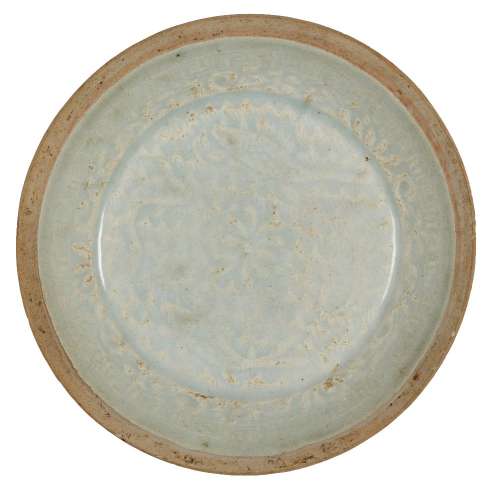 A Chinese porcelain qingbai dish, Southern Song dynasty, 13th century, moulded to the interior