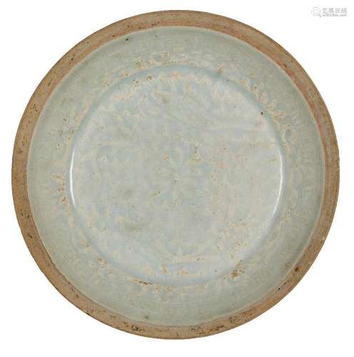 A Chinese porcelain qingbai dish, Southern Song dynasty, 13th century, moulded to the interior