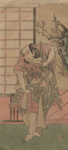 Katsukawa Shunko, Japanese 1743-1812, Two actor prints, woodblock in colours, one signed Shunko